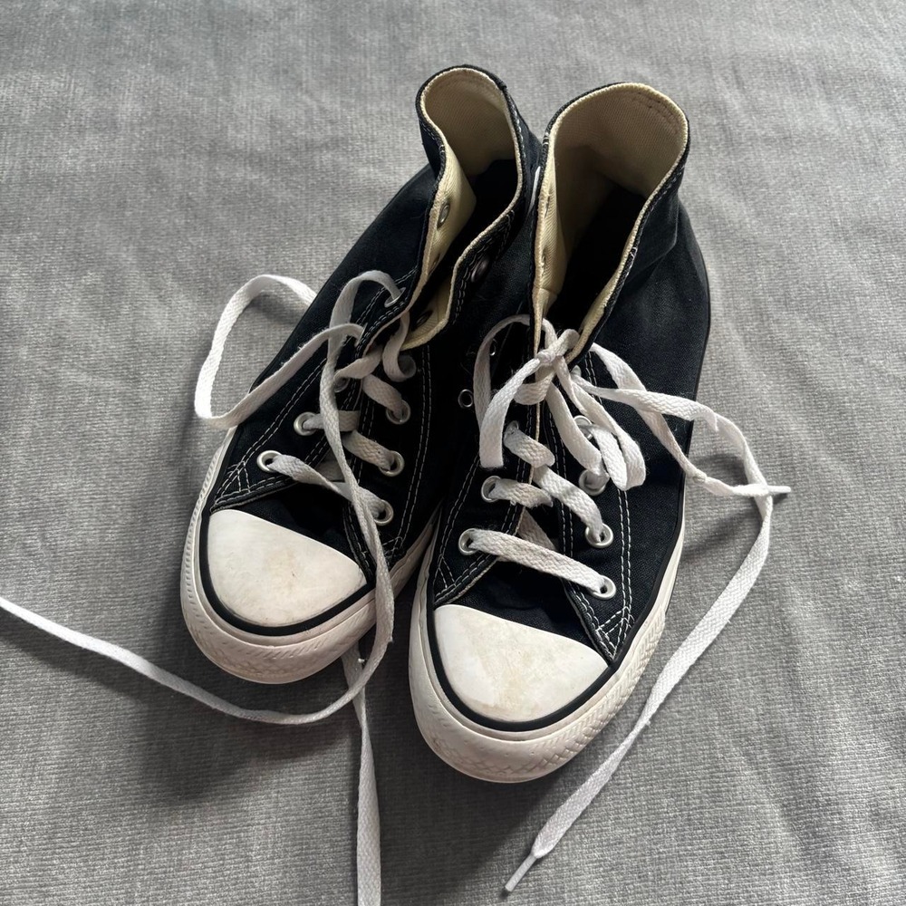 Converse high top trainers black